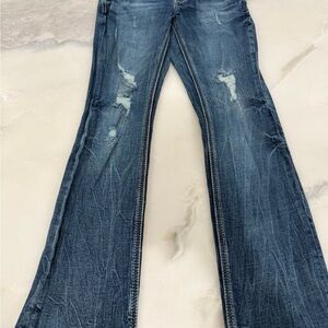 BKE Conner Bootcut Jeans Girls Size 8 | Distressed Stretch Denim